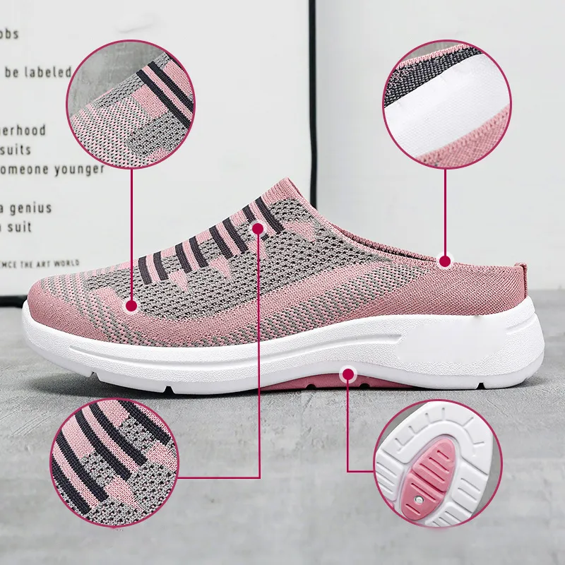 ⏳ Limited time 50% off! 💥Women's Slip-On Open Back Breathable Sneakers（The more you buy, the higher the discount）