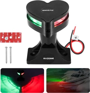 12-24V LED Boat Navigation Lights IP67 Waterproof Red and Green LED Marine Navigation Light USCG 2NM Boat Bow Lighting for Pontoon, Skiff, and Yacht
