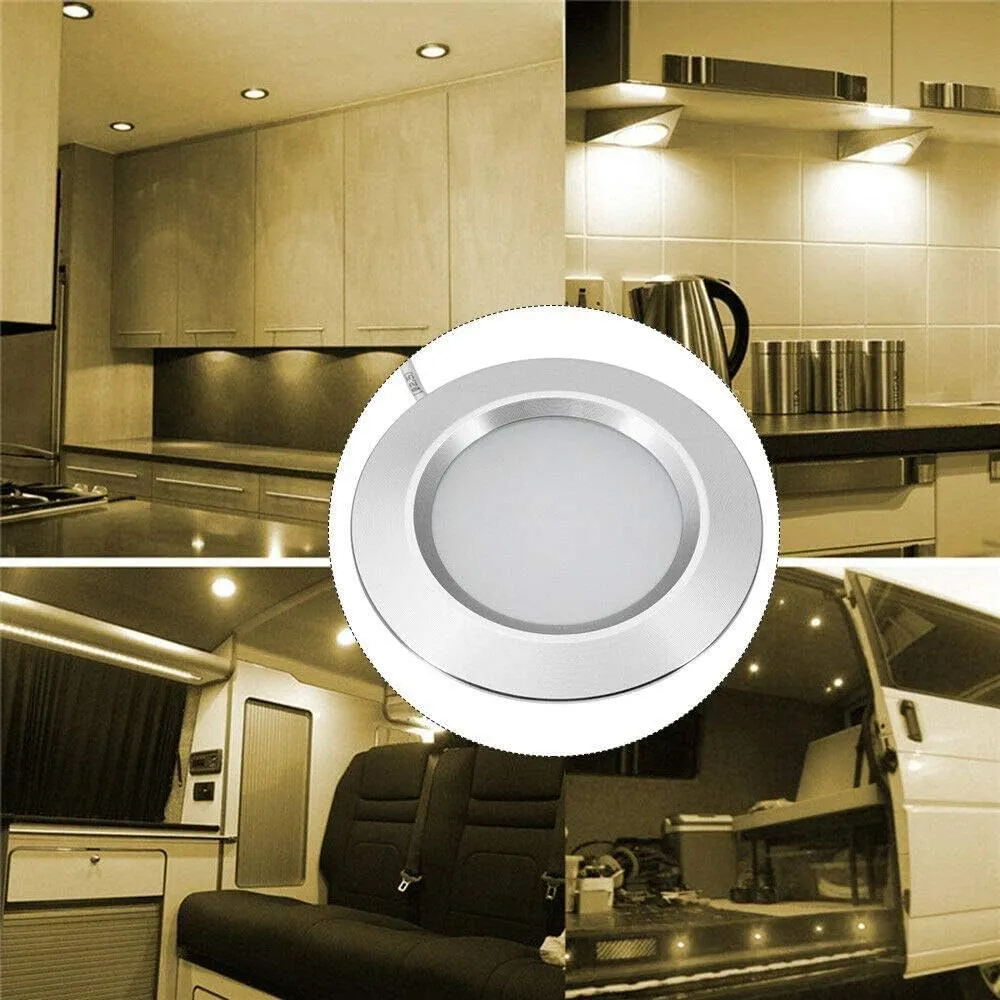 12 Volt Led Lights for RV Boat Trailer Camper - Neutral 4500K 300 Lumens 3W, Low Voltage Recessed Light Dimmable, Pack of 8