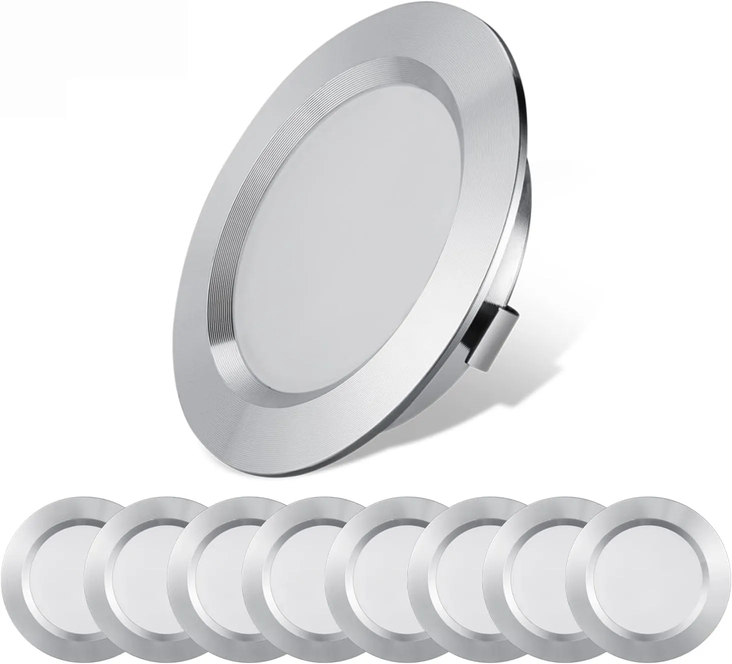 12 Volt Led Lights for RV Boat Trailer Camper - Neutral 4500K 300 Lumens 3W, Low Voltage Recessed Light Dimmable, Pack of 8