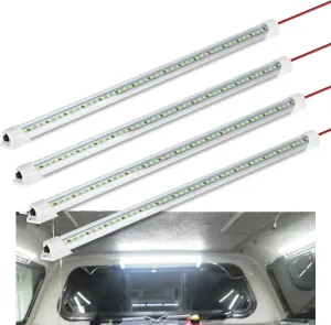 12V Interior LED Light Bar, DC 12V LED Light Strip w/Switch for Car, Trailer, Truck Bed, Van, RV, Cargo, Boat, Cabinet, Slim Enclosed Trailer Lights Fixture, 12 Volt Led Lighting (700LM 6000K)