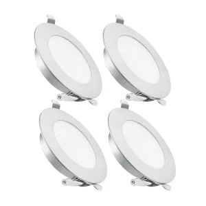 12V LED Puck Light, RV Boat Recessed LED Ceiling Light Overhead 3-1/4 Inch Flush Mount Full Aluminum CRI 90  Silver