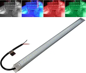16" LED RGBW Courtesy Accent Boat Utility Light Strip | 12-24 Volt Internal Driver | White Blue Red Green | Interior Exterior Deck Gunnel Cockpit T Top Pontoon | Waterproof IP65