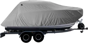 19-21ft Waterproof Boat Cover 420d Marine Grade Oxford Cloth V-Hull Boat Mooring Cover Dust-Proof Anti-Uv Protection Trailerable T-Top Boat Cover