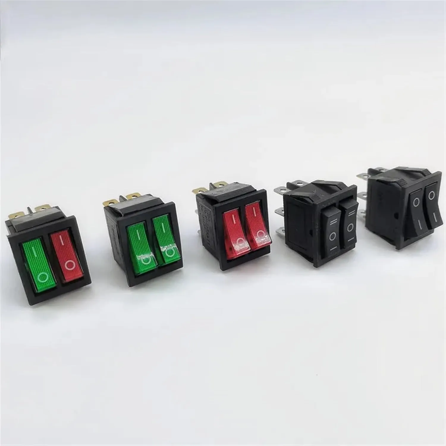 1PCS KCD8 6PIN 16A 250V 20A 125V Double Light Switch Rocker Switch Waterproof ON-Off KCD6 Boat Power Switch(B-2d)