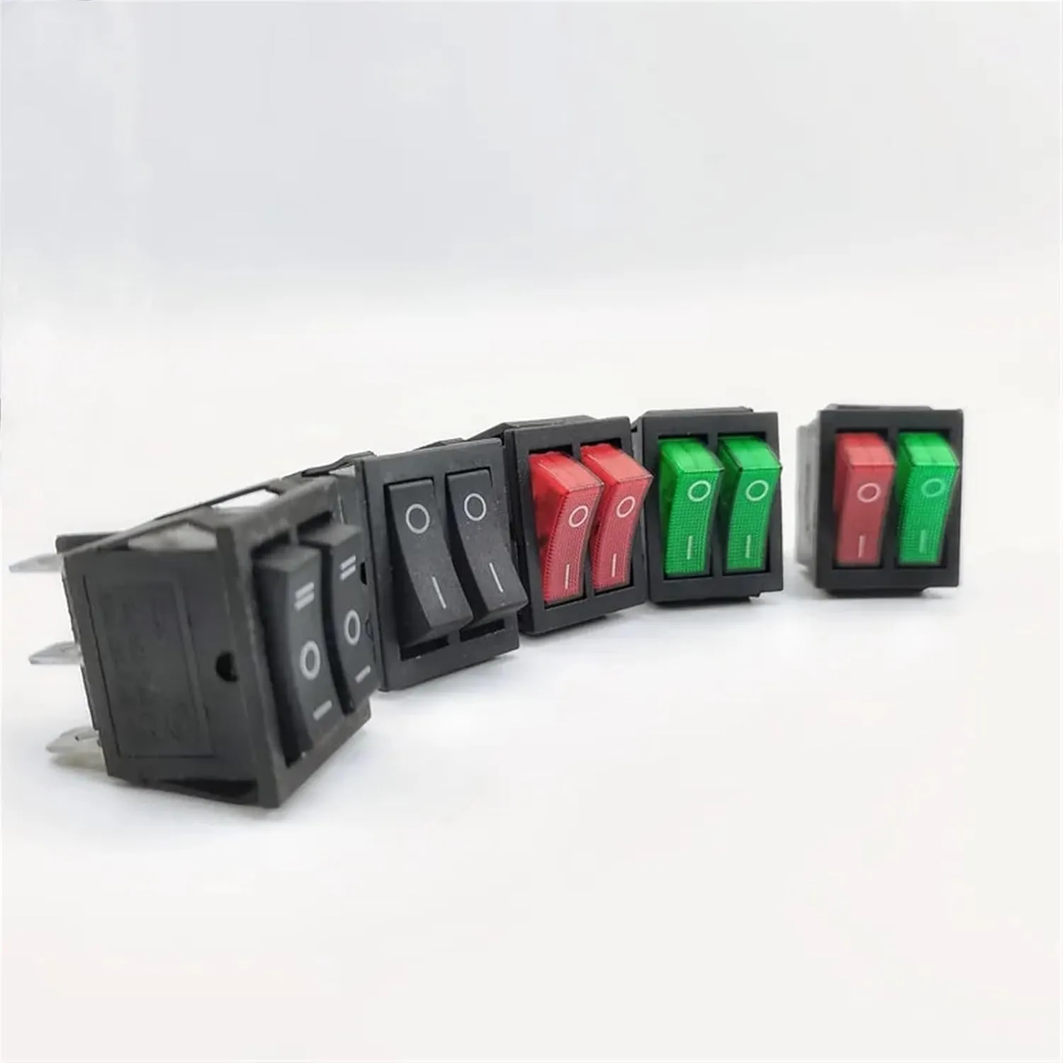 1PCS KCD8 6PIN 16A 250V 20A 125V Double Light Switch Rocker Switch Waterproof ON-Off KCD6 Boat Power Switch(B-2d)
