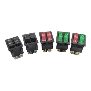 1PCS KCD8 6PIN 16A 250V 20A 125V Double Light Switch Rocker Switch Waterproof ON-Off KCD6 Boat Power Switch(B-2d)