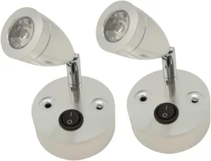 2 Pack Led Lights Brushed Nickel 3000k Warm White 24v Marine Reading Lights Adjustable Direction for Boat Cabin Motorhome