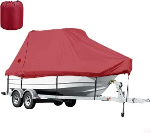 20-22ft Heavy Duty Waterproof Boat Cover 600d Sun Protection Tear-Resistant Large Boat Cover Speedboats, Fishing Ski Boats Towable Boat Cover