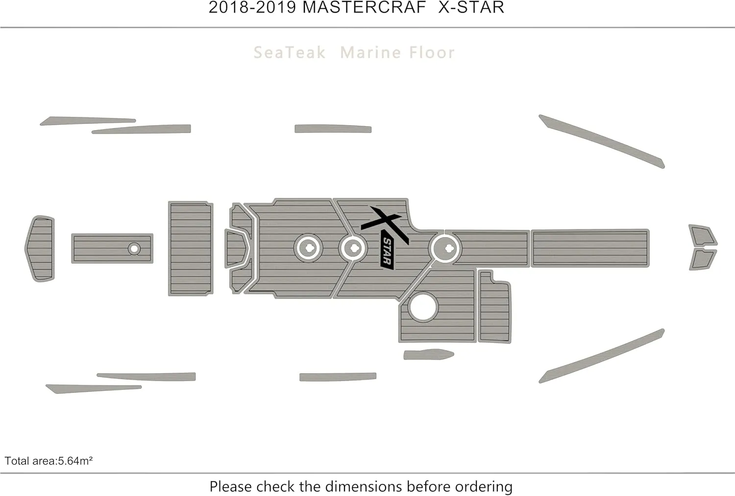 2018-2019 Master Craft X-Star Cockpit bow1/4” 6mm eva Foam Faux Teak Deck Surfing Boat Fishing Boat Motorcycle Hurts crapet Non-Slip mat Marine Floor