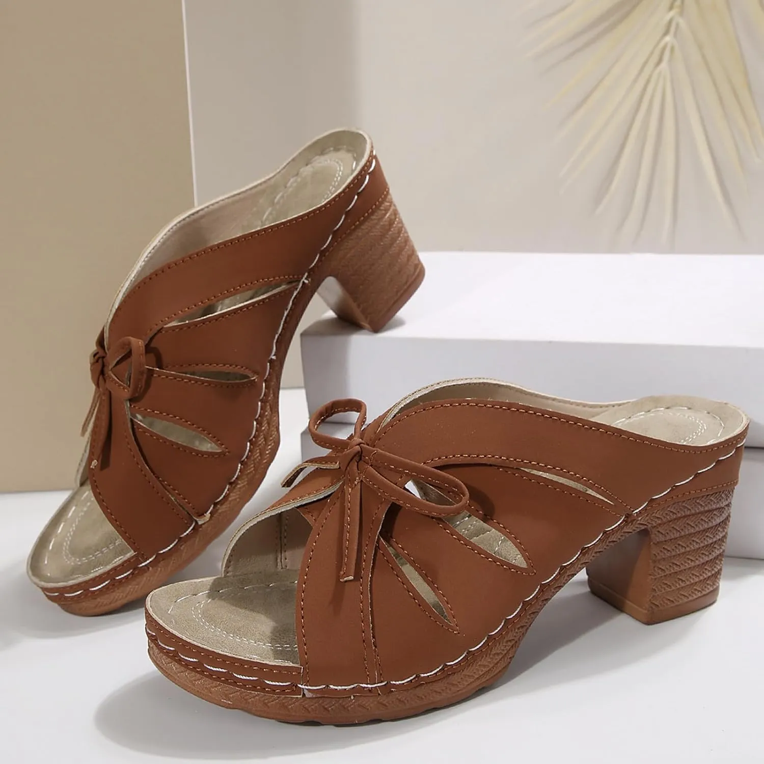 2025 Platform Heels Sandals Women Open Toe - High Block Heel Summer Slides for Party/Casual/Beach Comfortable Slippers Arch Support Heeled Sandal