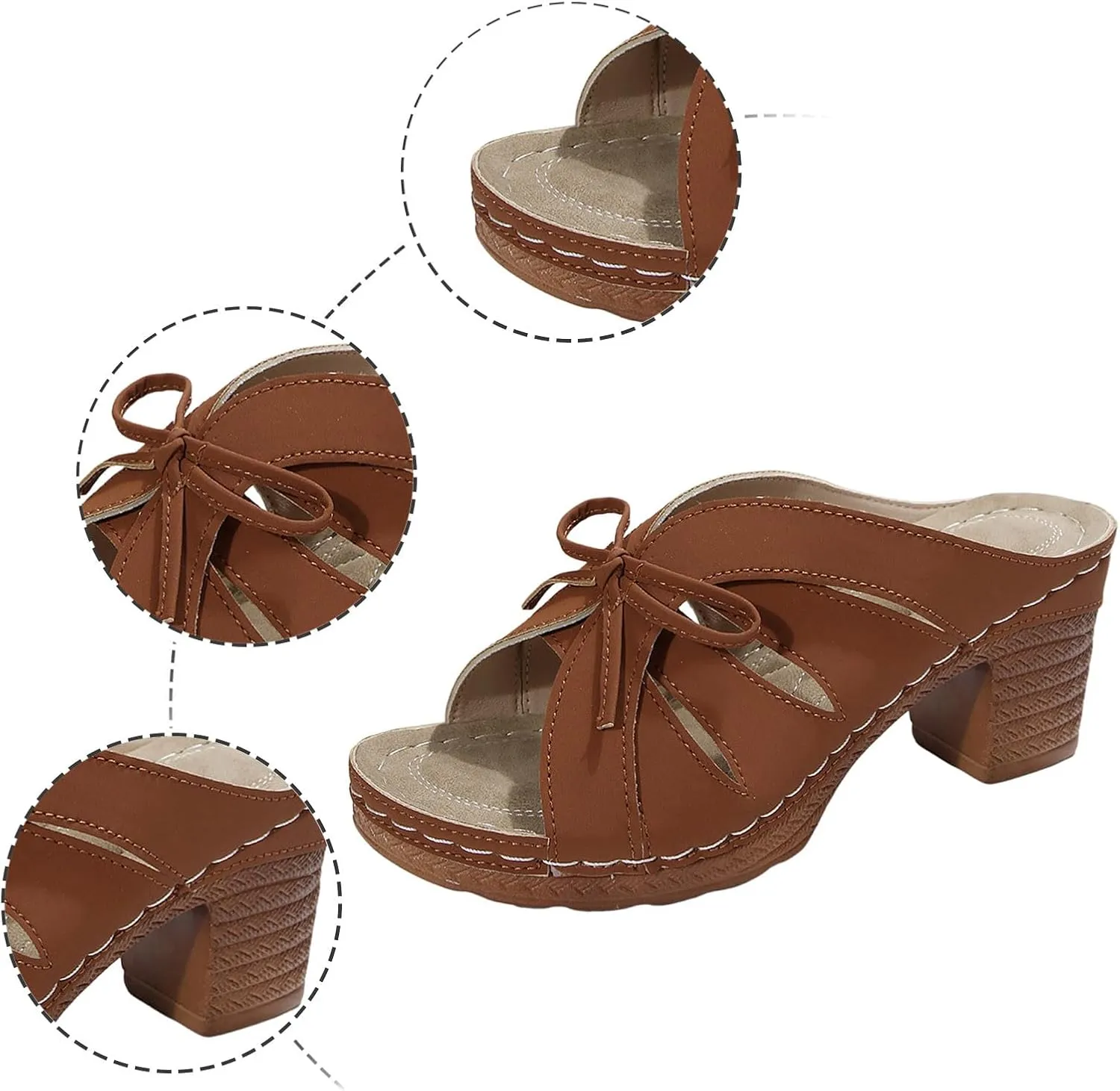 2025 Platform Heels Sandals Women Open Toe - High Block Heel Summer Slides for Party/Casual/Beach Comfortable Slippers Arch Support Heeled Sandal