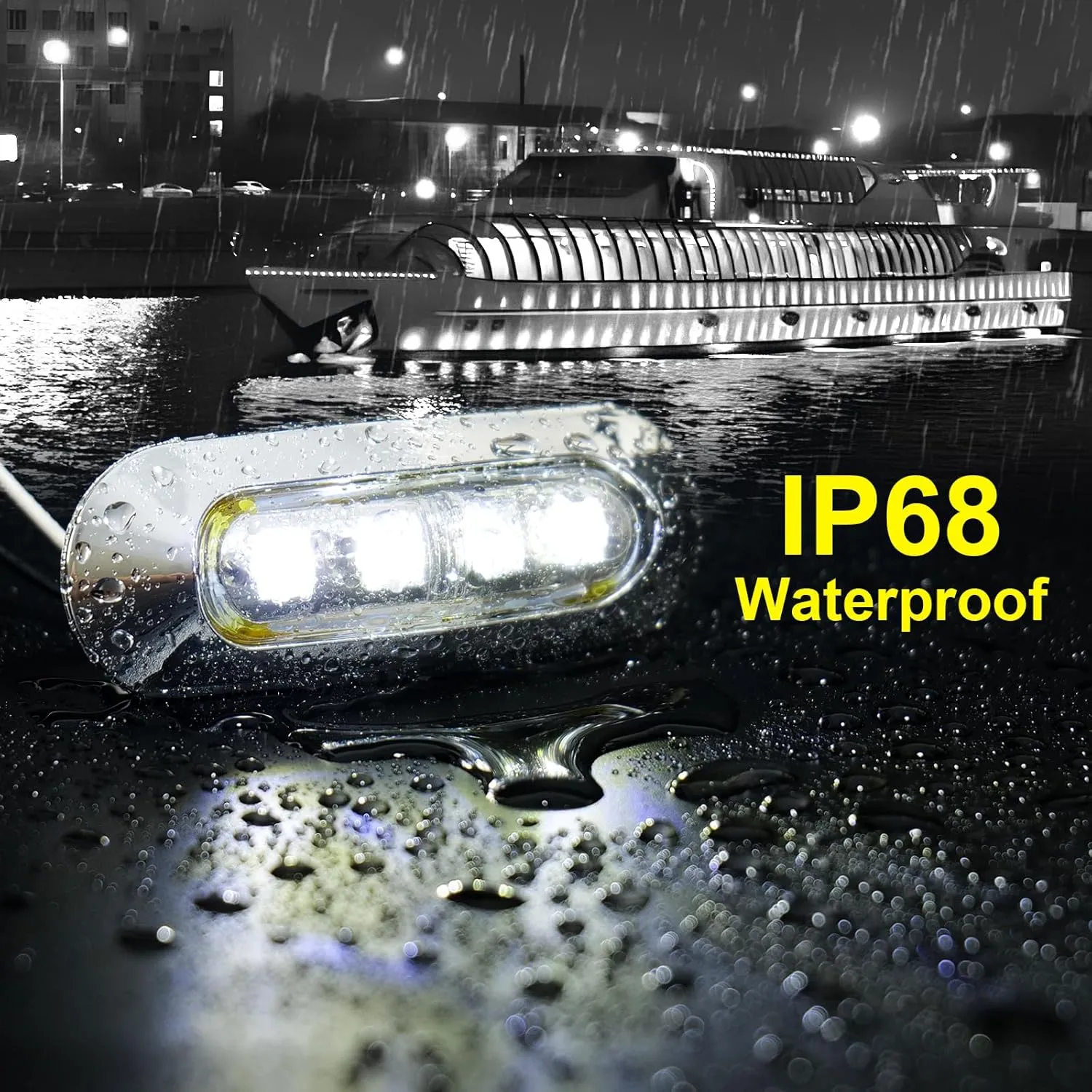 20Pack 3.7 Inch 4 LED Marine Boat Interior Lights, DC12-24V Waterproof Courtesy Lamp Deck Transom Stern Cabin Navigation Lighting for Fishing Pontoon Yacht Kayak Sailboat - White