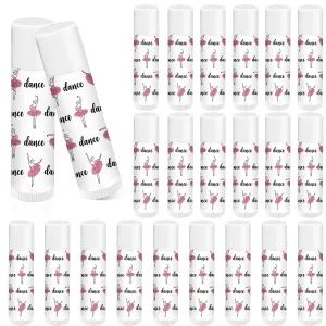 24 Pack Dance Theme Ballet Lip Balms Bulk Moisturizing Lip Balms Gift Ballet Gifts Lip Balm Christmas Thanksgiving Day Dance Party Thanks Gift for Dancer Woman