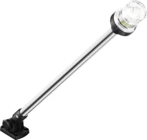 24" Anchor Light Stern Lights, Waterproof IP67 White Fold Down Back Navigation Lights for Boats LED for Marine, Pontoon, Jon Boat, Bass Boat (12-24V)