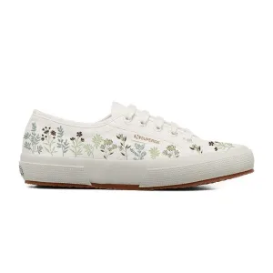 2750 Flowers Emb - White Avorio Green Choc