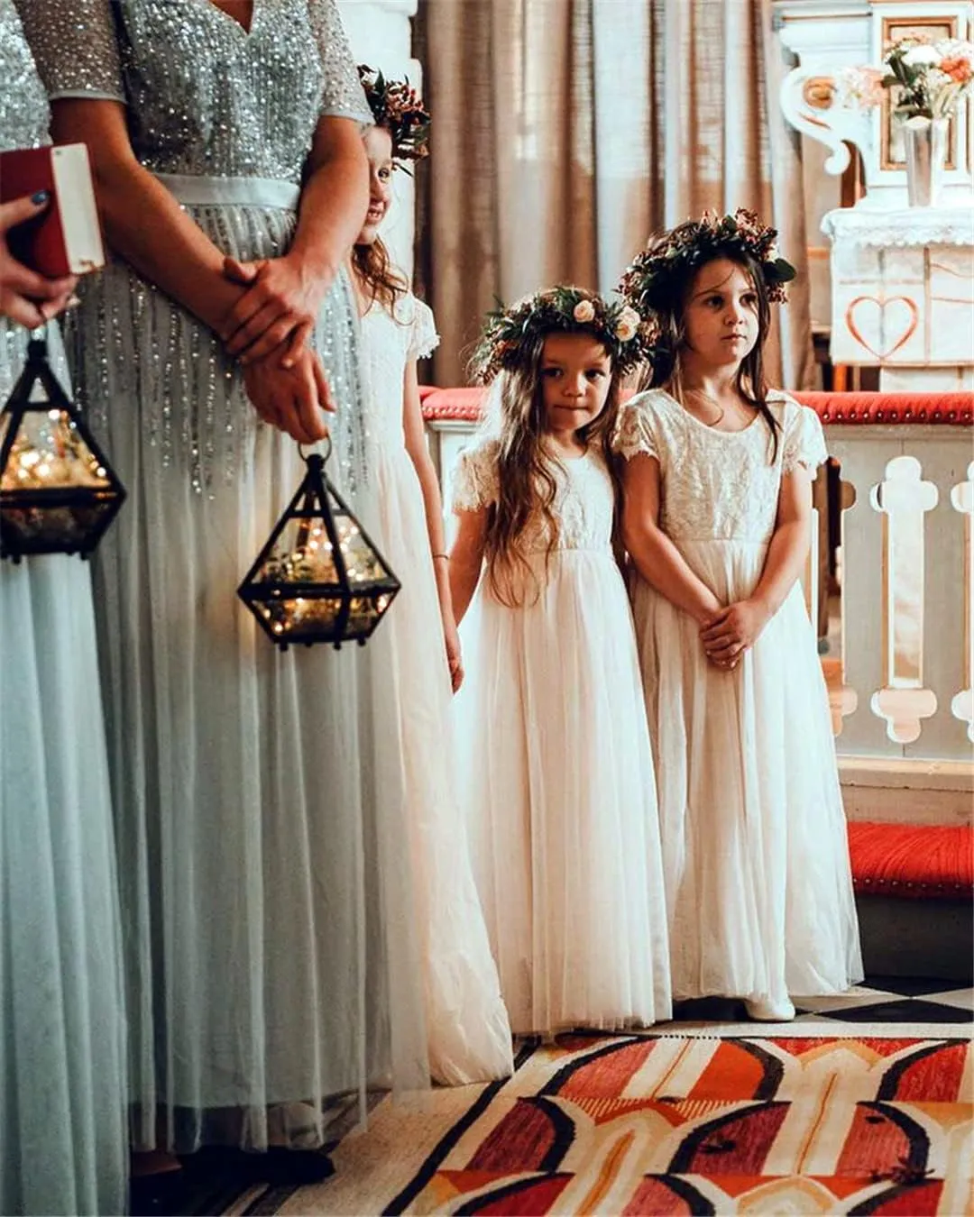 2Bunnies Girl Paisley Lace Back A-Line Straight Tutu Tulle Party Flower Girl Dress