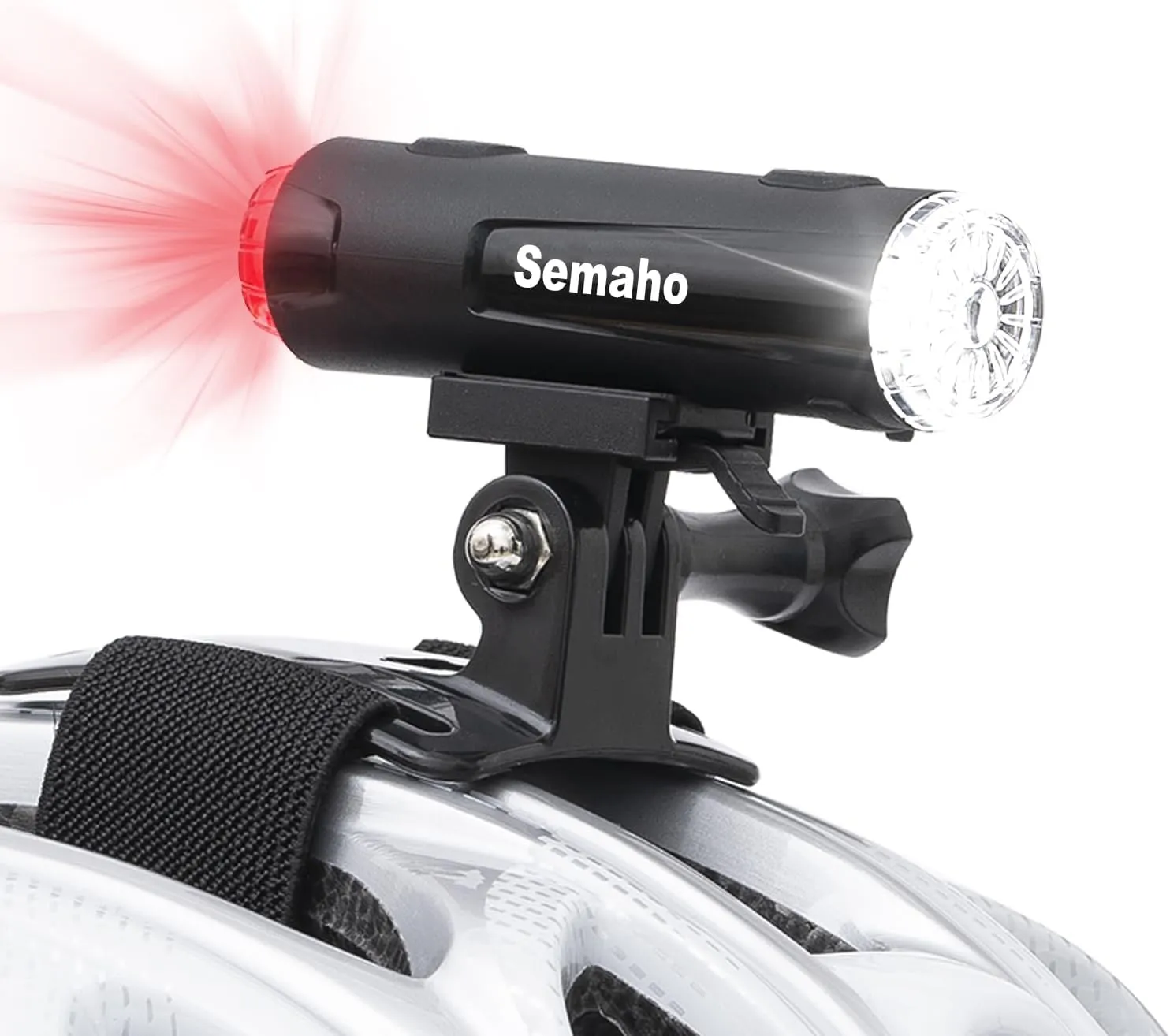 2in 1 Rechargeable Helmet Light with Bracket Mount Night Bike Light Riding Safety 5 Warning Light Modes IP66 Waterproof Bicycle Light, 360° Rotatable Front Rear Lights, Mountain Bike Headlight