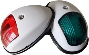 2Pcs 12V 24V LED Running Lights For Boat Signal Lamp Marine Navigation Light Yacht Accessories Red Green Truck Trailer Lamps(White case)