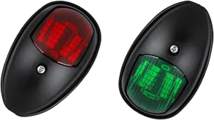 2Pcs LED Navigation Light 12V Signal Warning Lamp Red Green Sailing Signal Light for Marine Boat Yacht Truck Trailer Van