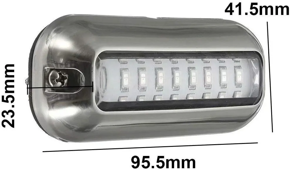 2PCS Marine boat Lights, Waterproof Stainless Steel 27 LEDs Blue Underwater Lighting Boat Transom Lights Navigation Lights Drain Plug Lights Courtesy Lamp Deck Lights