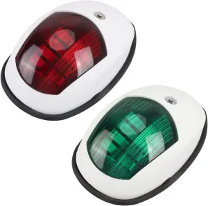 2Pcs/Set 10V-30V LED Navigation Light for Marine Boat Yacht Truck Trailer Van Starboard Port Side Light Signal Warning Lamp for Marine Boat (Color : Black) (White)