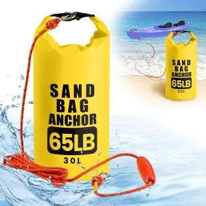 30L Sand Anchor Bag 2 in 1 Waterproof Dry Bag for Small Boat,PWC Anchor Kit with Adjustable Buoy,Sand Anchor System for Jetski,Kayak,Boat,Water Sports