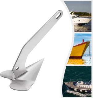 316 Stainless Steel Boat Anchor, 10Lbs Delta Anchor Wing Style Anchor Heavy Duty Triangular Anchor Marine Anchors for Boats Small Yacht Boat Anchor 316 Stainless Steel Triangle Plow Anchor 10Lbs