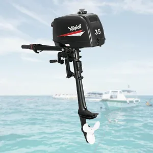 3.5HP 2 Stroke Outboard Motor Boat Engine Black Heavy Duty Outboard Motor Gas Powered Outboard Motor Gas Boat Fishing Boat Engine for Aquaculture Fishing Outdoor Adventure