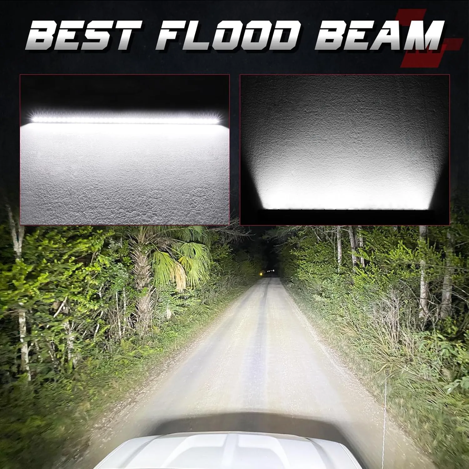 40 Inch CREE LED Light Bar, OFFROADTOWN 200W Single Row Flood Beam Off Road Driving Lights Work Lights Ultra Silm Light Bar for Truck UTV SUV Jeep Honda SXS RZR 4 Wheel Boat Roof Rack