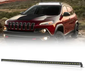 40 Inch CREE LED Light Bar, OFFROADTOWN 200W Single Row Flood Beam Off Road Driving Lights Work Lights Ultra Silm Light Bar for Truck UTV SUV Jeep Honda SXS RZR 4 Wheel Boat Roof Rack