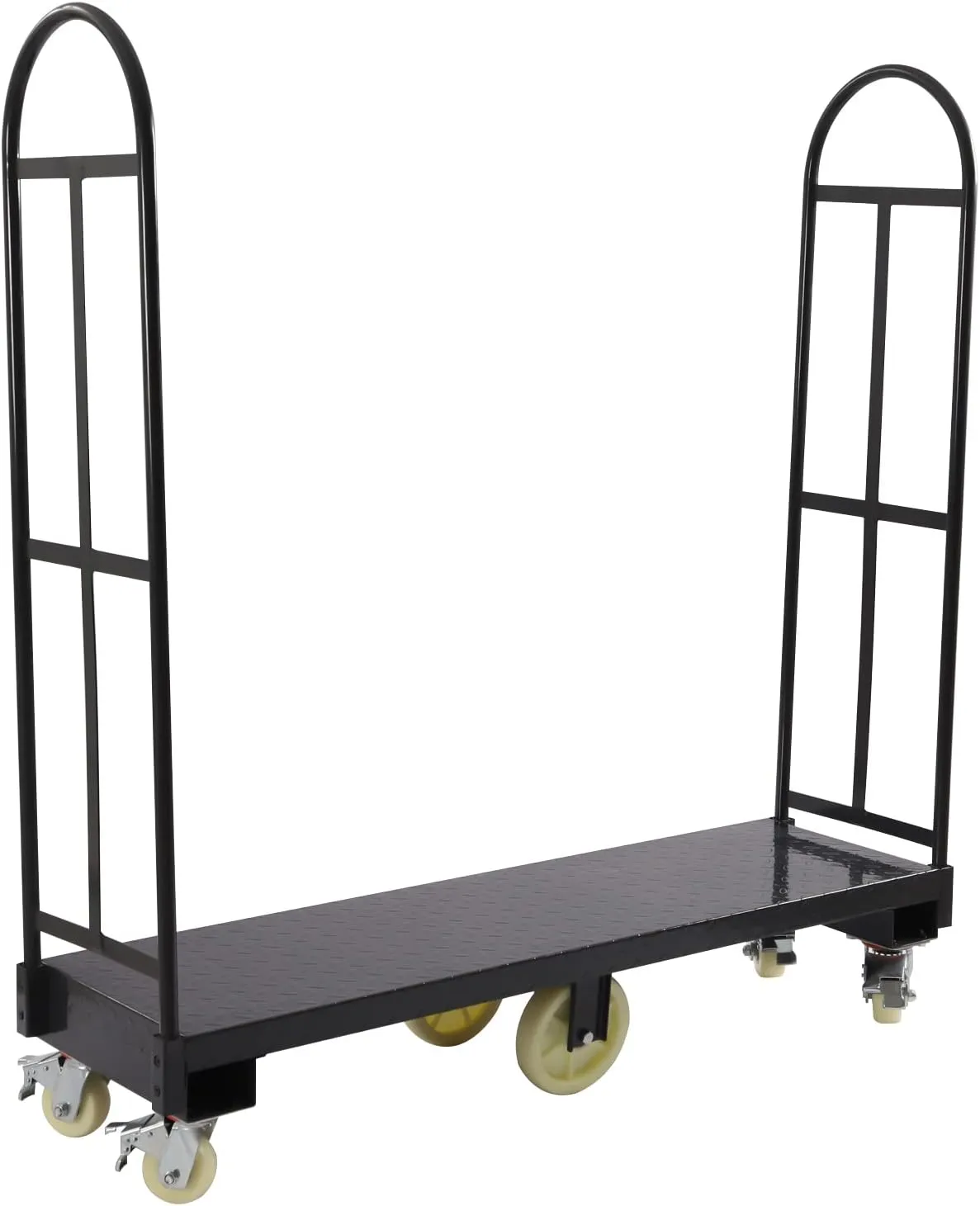 64.6Lx15.7H U-Boat Steel Cart, 2000lbs Capacity U-Boat Cart Steel, U-Boat Platform Truck Dolly, with Removable Handles, Six Wheels, for Warehouses, Storage Rooms, Transportation Facilities