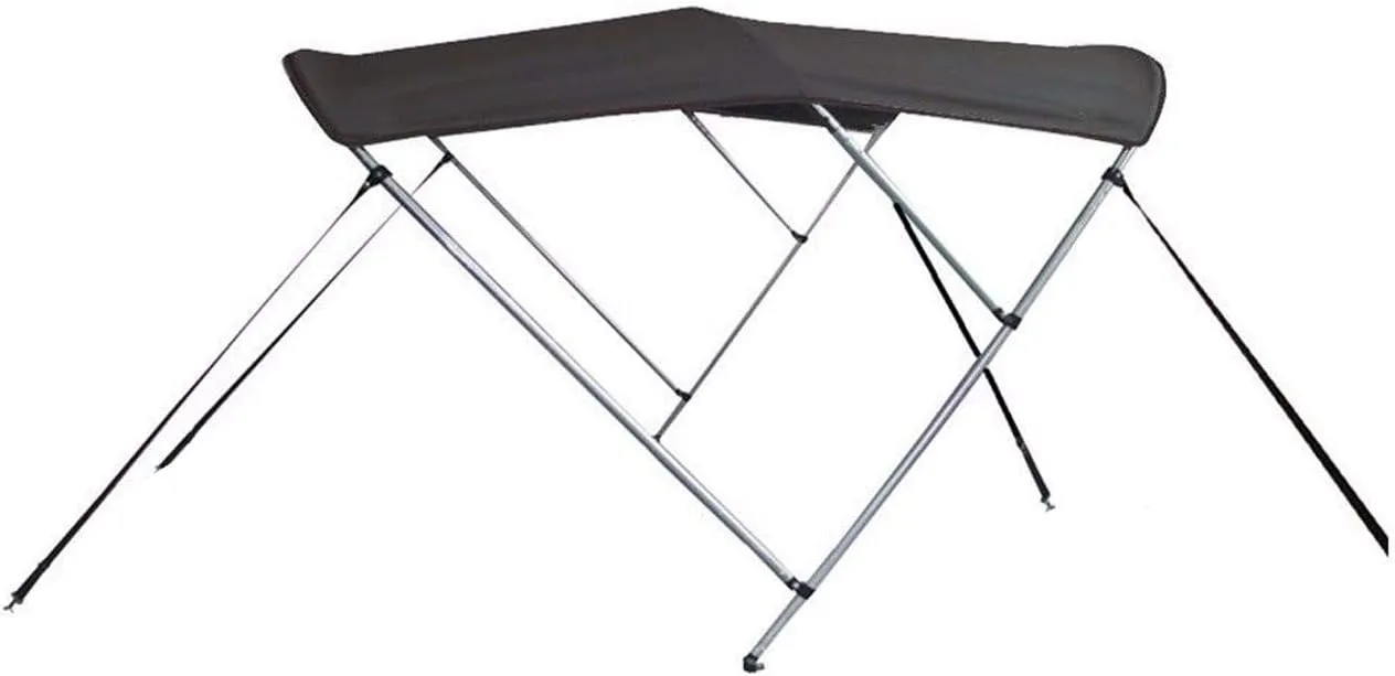 7.6 oz Charcoal Grey 3 Bow Round Tube Boat Bimini TOP Sunshade Compatible for AB INFLATABLES Oceanus 13 VST 2010-2017