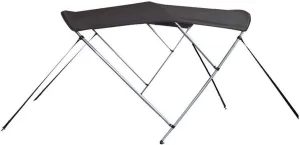 7.6 oz Charcoal Grey 3 Bow Round Tube Boat Bimini TOP Sunshade Compatible for AB INFLATABLES Oceanus 5.70VST 1997-2014
