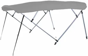 7.6 oz Gray 4 Bow Square Tube Boat Bimini TOP with Running Light Cutout Sunshade Compatible for Starcraft STARDECK 236 STARLOUNGER STARPORT 2015