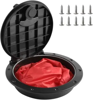 8'' Black Deck Plate Kit Deck Hatch with Storage Bag for Fishing Kayak Boating