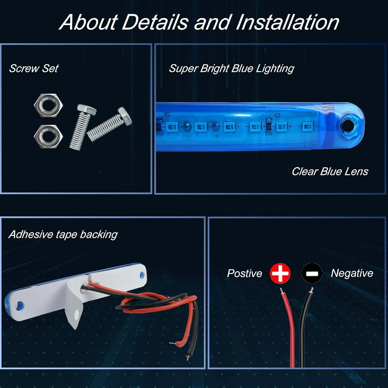8Pcs Blue Marine Boat Lights,12V Waterproof Utility Led Interior Lights For Boat Deck Courtesy Transom Cockpit Light, Yacht Fishing Pontoon Boat Sailboat Kayak Bass Boat Vessel 12V
