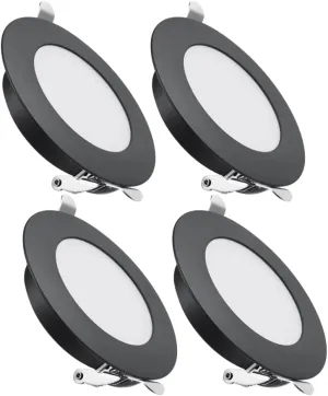 acegoo RV Recessed LED Ceiling Light 12V Overhead LED Puck Light for Camper Van Travel Trailer Truck Boat Interior Lighting 3-1/4 Inch Flush Mount Full Aluminum CRI 90  (Black /3000K Warm White)