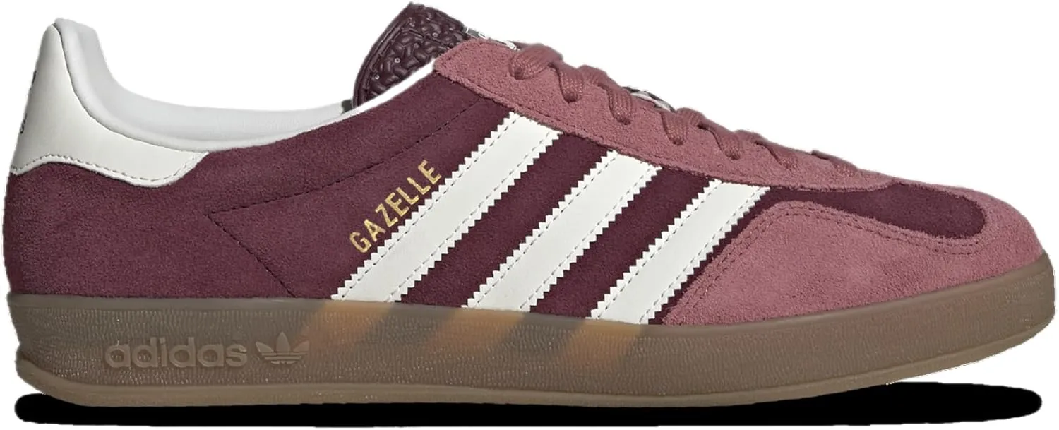 adidas Originals Gazelle Indoor Mens Sneaker (Maroon Crimson White, 8.5)