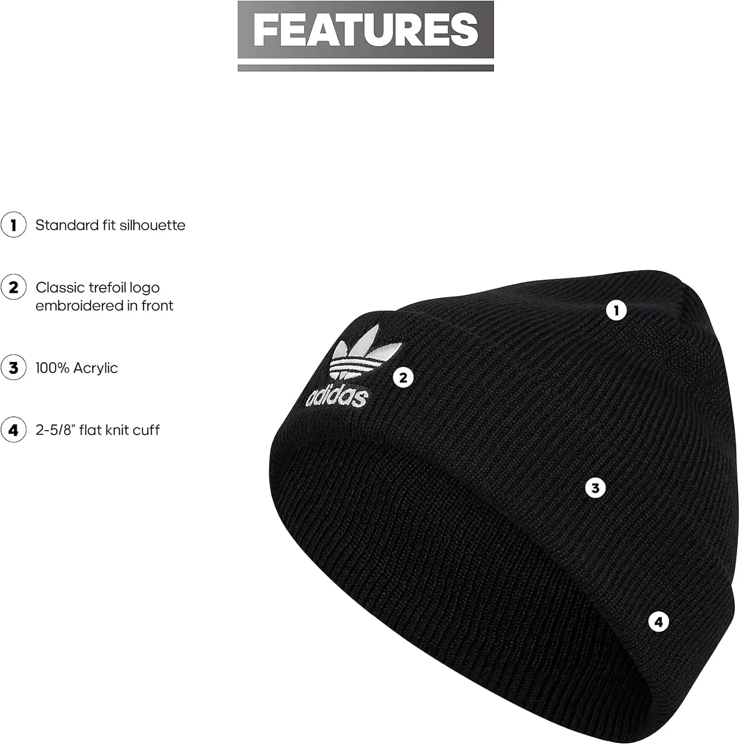 adidas Originals Men's Trefoil Beanie-Older Model