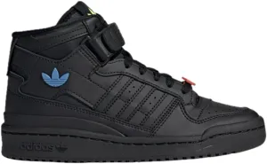 adidas Unisex-Child Forum Mid Sneaker, Core Black/Solar Red/Pulse Blue, 4 M US