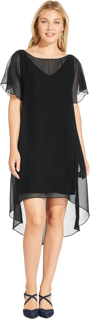 Adrianna Papell Women's Chiffon Overlay Draped Dress