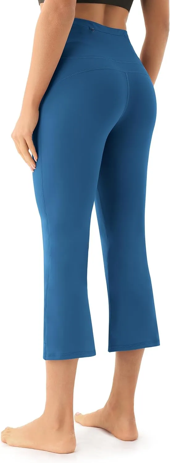 AFITNE Women's Yoga Pants Wide Leg Workout Leggings Flare Casual Lounge Pants with Pockets High Waist and Tummy Control
