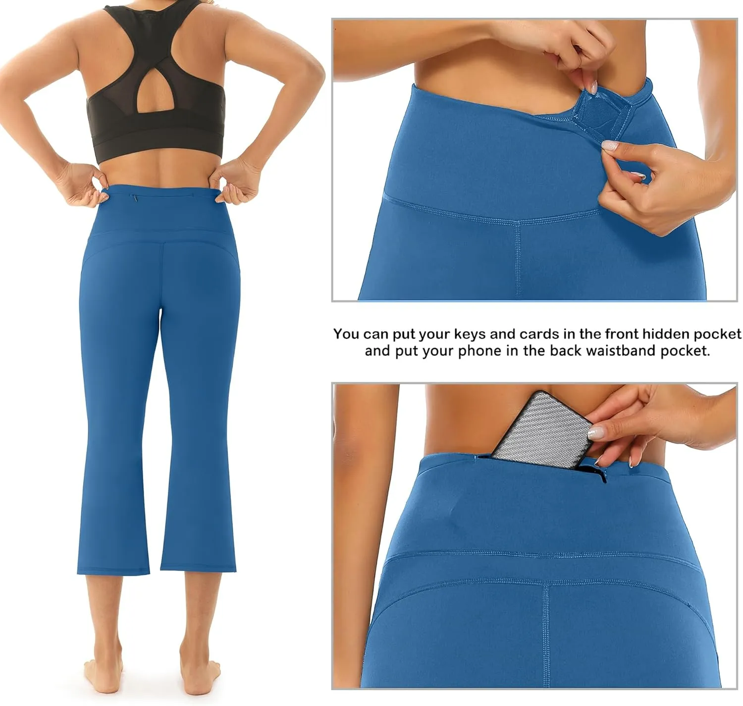 AFITNE Women's Yoga Pants Wide Leg Workout Leggings Flare Casual Lounge Pants with Pockets High Waist and Tummy Control