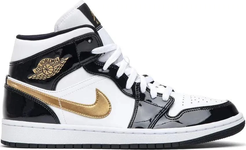 Air Jordan 1 Mid Patent SE "Black Gold"