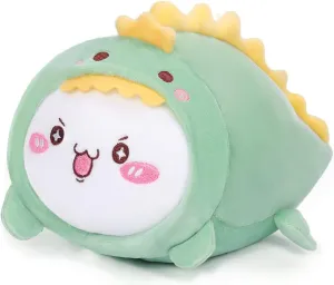 AIXINI Cute Cat Dinosaur Plush Pillow 15.7” Kitten Dino Stuffed Animal, Soft Kawaii Cat Plushie with Dinosaur Outfit Costume, Hugging Plush Pillow Toy Gifts