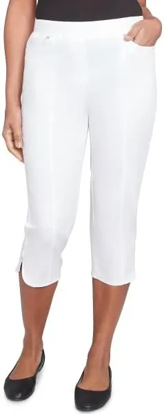 Alfred Dunner Nantucket Cotton Capri Pants with Tulip Edge