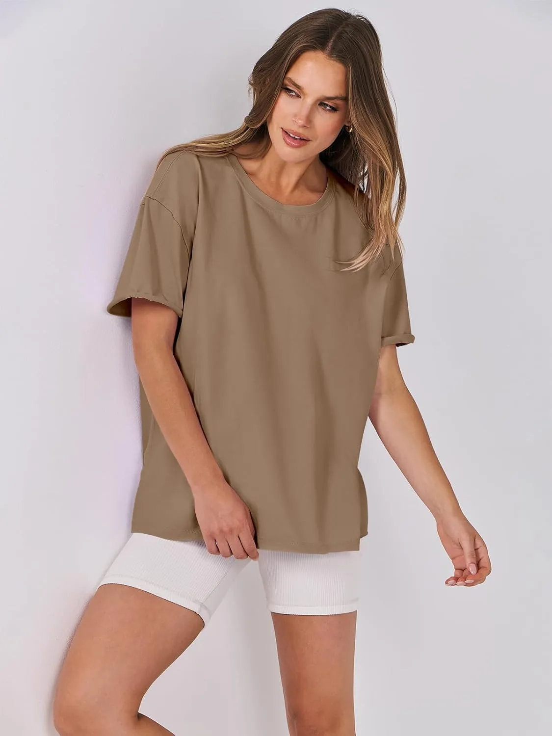 ANRABESS Womens Tops Oversized T Shirts Loose Fit Short Sleeve Crewneck Summer Casual 2025 Trendy Boxy Tee Blouse