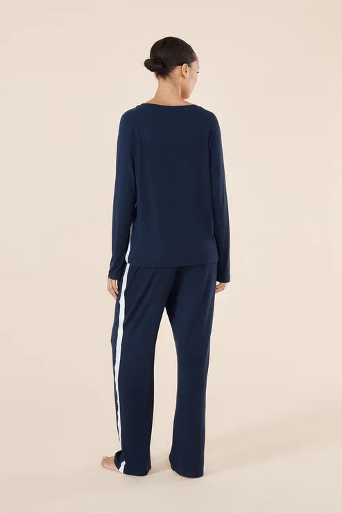 Anya Bamboo Sporty PJ Set - Navy