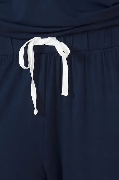 Anya Bamboo Sporty PJ Set - Navy